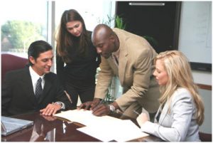 Photo: four person meeting